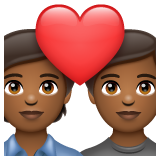 How Couple with Heart: Medium-Dark Skin Tone emoji looks on Whatsapp.