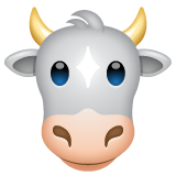 Bagaimana Cow Face emoji terlihat di Whatsapp.