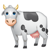 Bagaimana Cow emoji terlihat di Whatsapp.