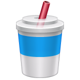 Bagaimana Cup with Straw emoji terlihat di Whatsapp.