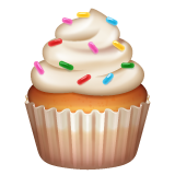 Bagaimana Cupcake emoji terlihat di Whatsapp.