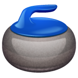 Hoe Curlingsteen emoji eruit ziet op Whatsapp.