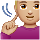 Bagaimana Deaf Man: Medium-Light Skin Tone emoji terlihat di Whatsapp.