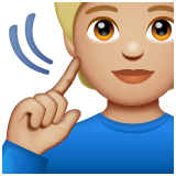 Bagaimana Deaf Person: Medium-Light Skin Tone emoji terlihat di Whatsapp.