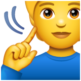 Bagaimana Deaf Person emoji terlihat di Whatsapp.