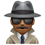 Hoe Detective: donkergetinte huidskleur emoji eruit ziet op Whatsapp.