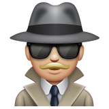 Hoe Detective: lichtgetinte huidskleur emoji eruit ziet op Whatsapp.