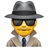 Bagaimana Detective emoji terlihat di Whatsapp.