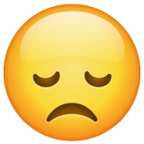 Bagaimana Disappointed Face emoji terlihat di Whatsapp.