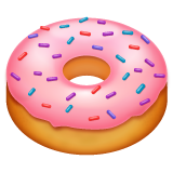 Hoe Donut emoji eruit ziet op Whatsapp.