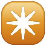 Bagaimana Eight-Pointed Star emoji terlihat di Whatsapp.