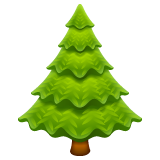 Bagaimana Evergreen Tree emoji terlihat di Whatsapp.