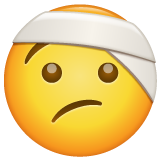 Hvordan Bandasjert hode emoji ser ut på Whatsapp.