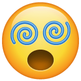 Jak wygląda emoji Twarz ze spiralnymi oczami w Whatsapp.