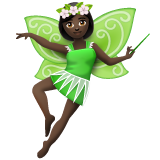 Bagaimana Fairy: Dark Skin Tone emoji terlihat di Whatsapp.