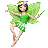 Bagaimana Fairy: Light Skin Tone emoji terlihat di Whatsapp.