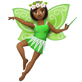 Bagaimana Fairy: Medium-Dark Skin Tone emoji terlihat di Whatsapp.