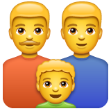 Come Famiglia: uomo, uomo e bambino emoji appare su Whatsapp.