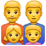 How Family: Man, Man, Girl, Boy emoji looks on Whatsapp.