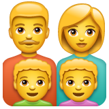 Hoe Gezin: man, vrouw, jongen, jongen emoji eruit ziet op Whatsapp.