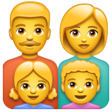 Como o emoji do Família: homem, mulher, menina e menino é exibido no Whatsapp.