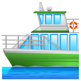 Hoe Veerboot emoji eruit ziet op Whatsapp.