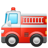 How Fire Engine emoji looks on Whatsapp.