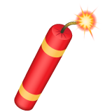 Bagaimana Firecracker emoji terlihat di Whatsapp.