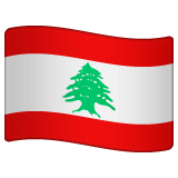 How Flag: Lebanon emoji looks on Whatsapp.