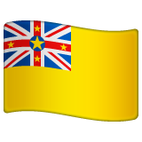 Bagaimana Flag: Niue emoji terlihat di Whatsapp.