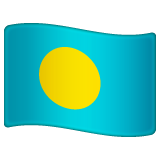 Bagaimana Flag: Palau emoji terlihat di Whatsapp.