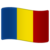 How Flag: Romania emoji looks on Whatsapp.