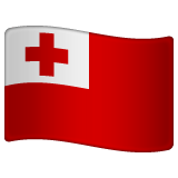 Bagaimana Flag: Tonga emoji terlihat di Whatsapp.