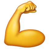 How Flexed Biceps emoji looks on Whatsapp.