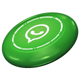 Hoe Frisbee emoji eruit ziet op Whatsapp.