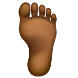 Bagaimana Foot: Medium-Dark Skin Tone emoji terlihat di Whatsapp.