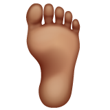 Bagaimana Foot: Medium Skin Tone emoji terlihat di Whatsapp.