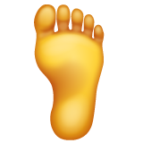 Bagaimana Foot emoji terlihat di Whatsapp.