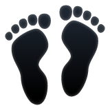 Bagaimana Footprints emoji terlihat di Whatsapp.