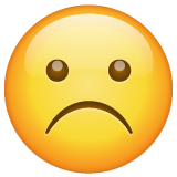 Bagaimana Frowning Face emoji terlihat di Whatsapp.