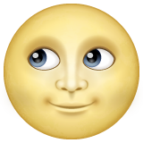 Bagaimana Full Moon Face emoji terlihat di Whatsapp.