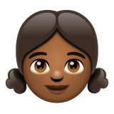 Como o emoji do Menina: pele morena escura é exibido no Whatsapp.