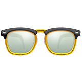 How Glasses emoji looks on Whatsapp.