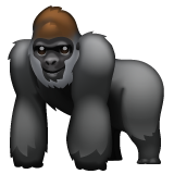 Bagaimana Gorilla emoji terlihat di Whatsapp.