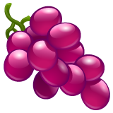 Bagaimana Grapes emoji terlihat di Whatsapp.