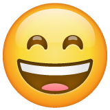 Como o emoji do Rosto risonho com olhos sorridentes é exibido no Whatsapp.