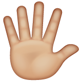 Bagaimana Hand with Fingers Splayed: Medium-Light Skin Tone emoji terlihat di Whatsapp.