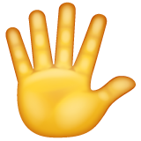 How Hand with Fingers Splayed emoji looks on Whatsapp.