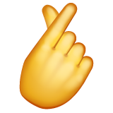 How Hand with Index Finger and Thumb Crossed emoji looks on Whatsapp.