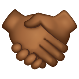 How Handshake: Medium-Dark Skin Tone emoji looks on Whatsapp.